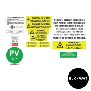 CUSTOM Disconnection Point - Solar Label Kit- Engraved Logo